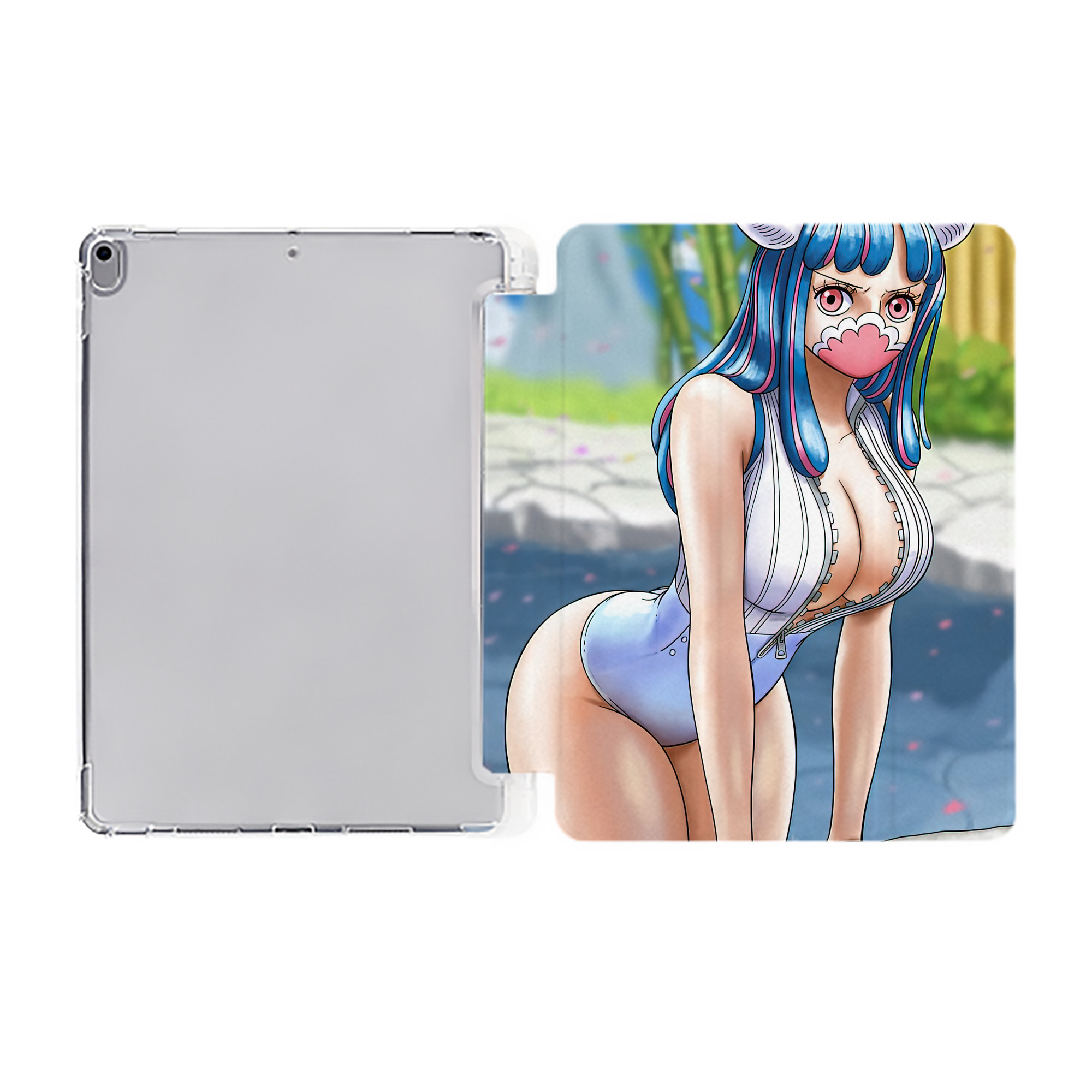 （画像用） ワンピース ONE PIECE IPad ケース ペン収納付き 三つ折りスタンド PUレザー×シリコン 対応機種9.5/10.5/10.9インチ